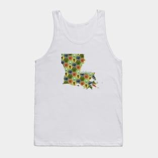 Louisiana State Map Board Games Tank Top